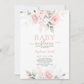 Baby in Bloom Baby shower Girl Invitation Kaart (Voorkant)