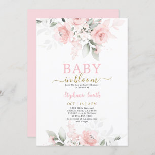 Baby in Bloom Baby shower Girl Invitation Kaart