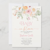 Baby in Bloom Baby shower Girl Invitation Kaart (Voorkant)