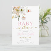 Baby in Bloom Baby shower Girl Invitation Kaart (Staand voorkant)