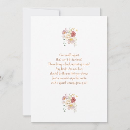 Baby in Bloom Baby shower Girl Invitation Kaart (Achterkant)