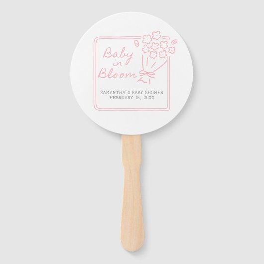 Baby In Bloom Baby Shower Handwaaier (Voorkant)