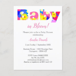 Baby in Bloom Baby shower Invitation Aankondigingskaart
