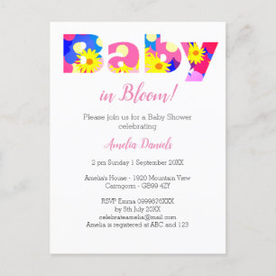 Baby in Bloom Baby shower Invitation Aankondigingskaart