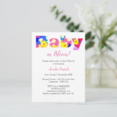 Baby in Bloom Baby shower Invitation Aankondigingskaart (Staand voorkant)
