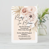 Baby In Bloom Baby Shower invitation card Save The Date (Staand voorkant)