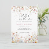 Baby in Bloom Baby Shower Invitation Editable Wild Kaart (Staand voorkant)