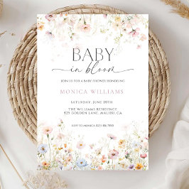 Baby in Bloom Baby Shower Invitation Editable Wild Kaart