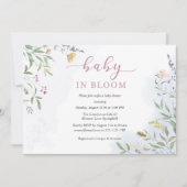 Baby in Bloom Baby Shower Invitation  Floral  Kaart (Voorkant)