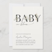 Baby in Bloom Baby shower Invitation Kaart (Voorkant)