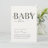 Baby in Bloom Baby shower Invitation Kaart (Staand voorkant)