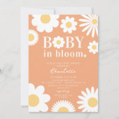 Baby in Bloom Baby shower Invitation Kaart (Voorkant)