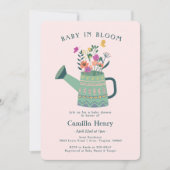 Baby in Bloom Baby shower Invitation Kaart (Voorkant)