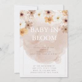 Baby in Bloom Baby shower Invitation Kaart