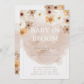 Baby in Bloom Baby shower Invitation Kaart (Voorkant / Achterkant)
