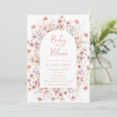 Baby in Bloom Baby shower Invitation Kaart (Staand voorkant)