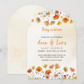 Baby in Bloom Baby shower Invitation Kaart (Voorkant / Achterkant)