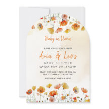 Baby in Bloom Baby shower Invitation