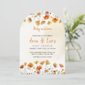 Baby in Bloom Baby shower Invitation Kaart (Staand voorkant)