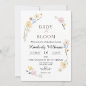 Baby in Bloom Baby shower Invitation Kaart (Voorkant)