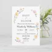 Baby in Bloom Baby shower Invitation Kaart (Staand voorkant)