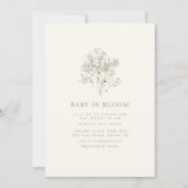 Baby in Bloom Baby shower Invitation Kaart (Voorkant)