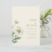 Baby in Bloom Baby shower Invitation Kaart (Staand voorkant)