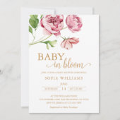 Baby in Bloom Baby shower Invitation Kaart (Voorkant)