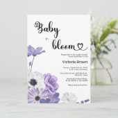 Baby in Bloom Baby shower Invitation Kaart (Staand voorkant)