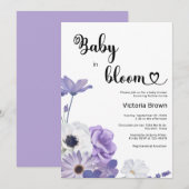 Baby in Bloom Baby shower Invitation Kaart (Voorkant / Achterkant)