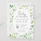 Baby in Bloom Baby shower Invitation Kaart (Voorkant)