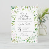 Baby in Bloom Baby shower Invitation Kaart (Staand voorkant)
