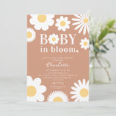 Baby in Bloom Baby shower Invitation Kaart (Staand voorkant)