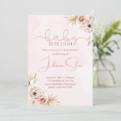 Baby in Bloom – Baby shower Invitation Kaart (Staand voorkant)