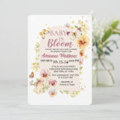 Baby In Bloom Baby Shower Invitation Kaart (Staand voorkant)