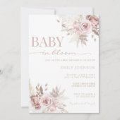 Baby in Bloom Baby shower Invitation Kaart (Voorkant)