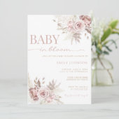 Baby in Bloom Baby shower Invitation Kaart (Staand voorkant)