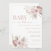 Baby in Bloom Baby shower Invitation Kaart (Voorkant / Achterkant)