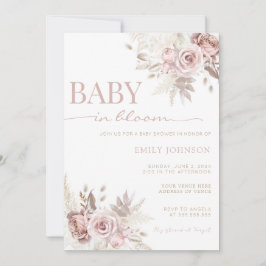 Baby in Bloom Baby shower Invitation Kaart