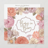Baby in Bloom Baby Shower invitation  Kaart (Voorkant / Achterkant)