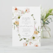 Baby in Bloom Baby shower Invitation Kaart (Staand voorkant)