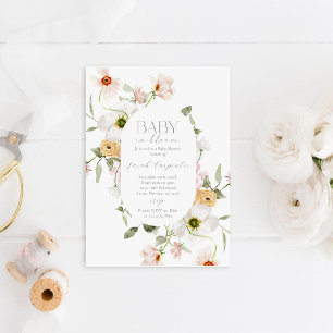 Baby in Bloom Baby shower Invitation Kaart