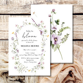 Baby in Bloom Baby shower Invitation Kaart