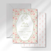 Baby in Bloom Baby shower Invitation Kaart