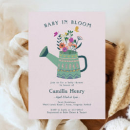 Baby in Bloom Baby shower Invitation Kaart