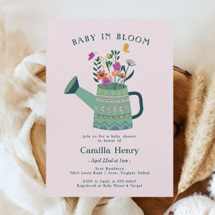 Baby in Bloom Baby shower Invitation Kaart