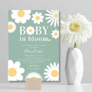 Baby in Bloom Baby shower Invitation Kaart