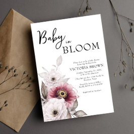 Baby in Bloom Baby shower Invitation Kaart