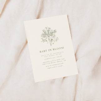 Baby in Bloom Baby shower Invitation Kaart