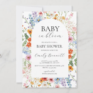 Baby in Bloom Baby Shower Invitation  Kaart